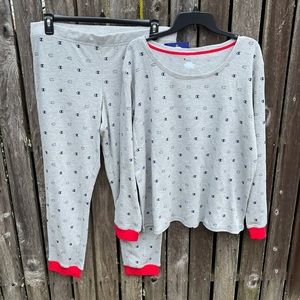 Champion Pajamas Set XXL Thermal Gray Logo Nwt New Pants Long Sleeve Top 2XL